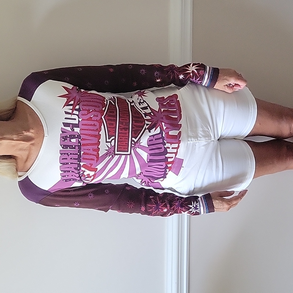 Harley-Davidson women's long sleeve rhinestones studded shirt.